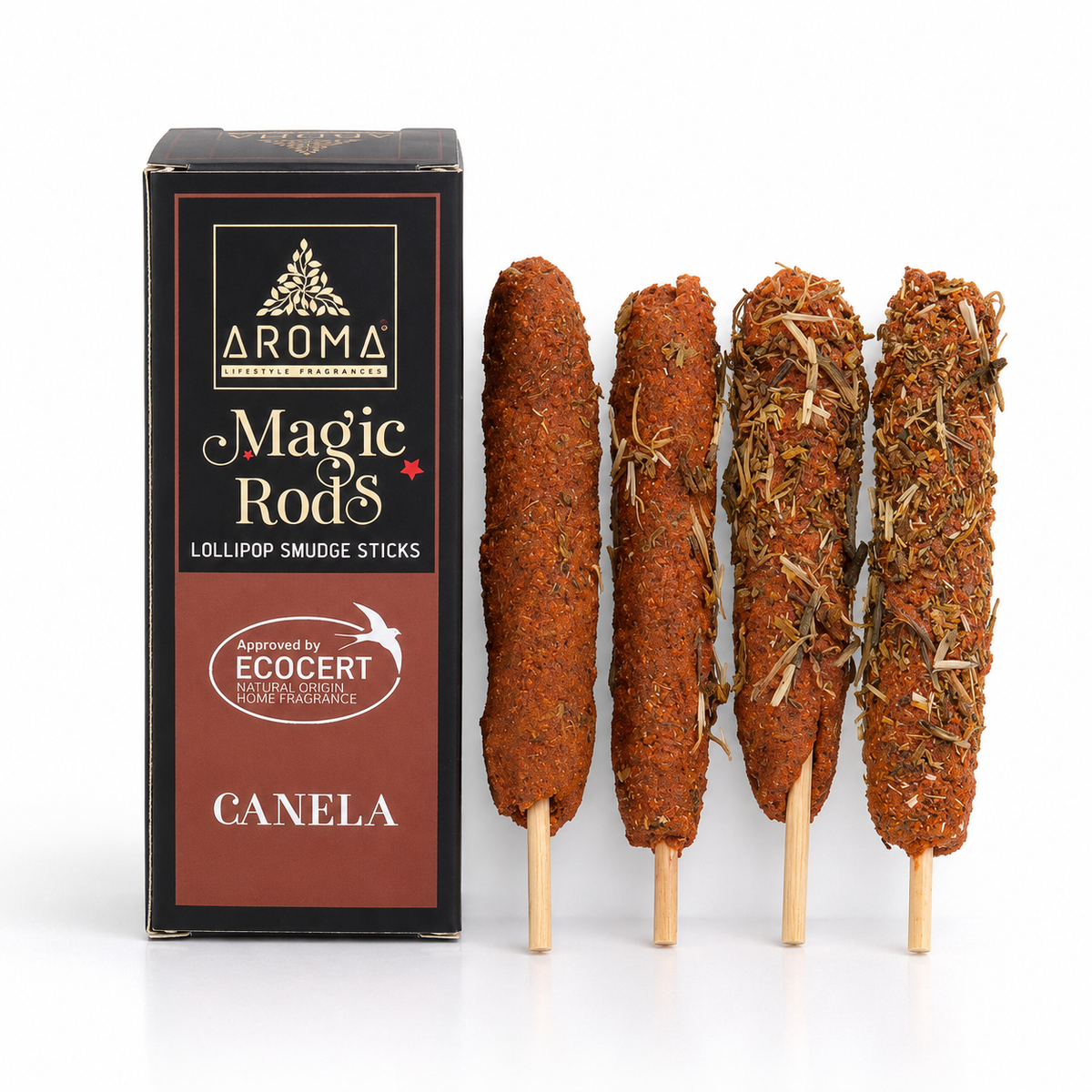 Incienso Canela Magic Rods – Prosperidad y Energía (4 uds.)