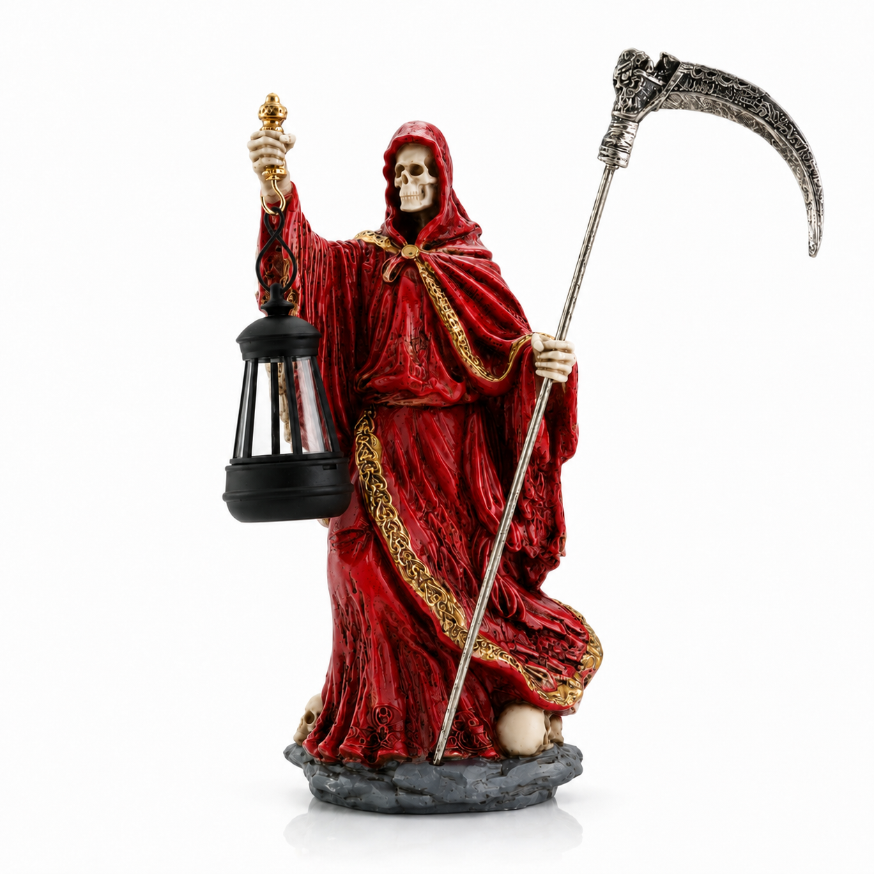 La Santa Muerte con Farolillo - Rojo