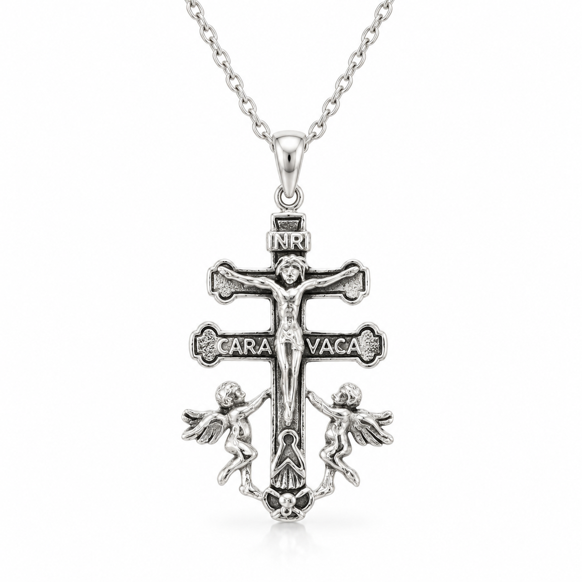 Colgante Cruz de Caravaca Plata de Ley 925 – Protección