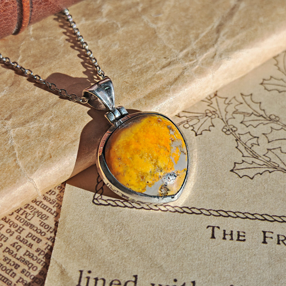 Colgante de Jaspe Abejorro y Plata de Ley 925 - Vitalidad · Enfoque · Transformación interior