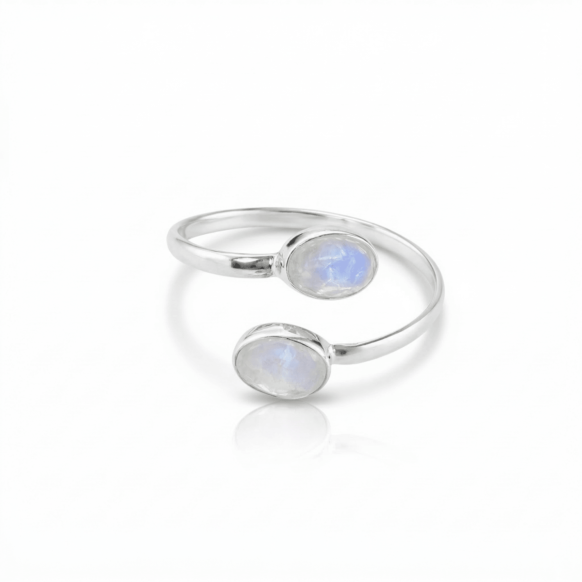 Anillo Ajustable 'Oshun' de Piedra de Luna y Plata de Ley 925 - Mystical Tienda