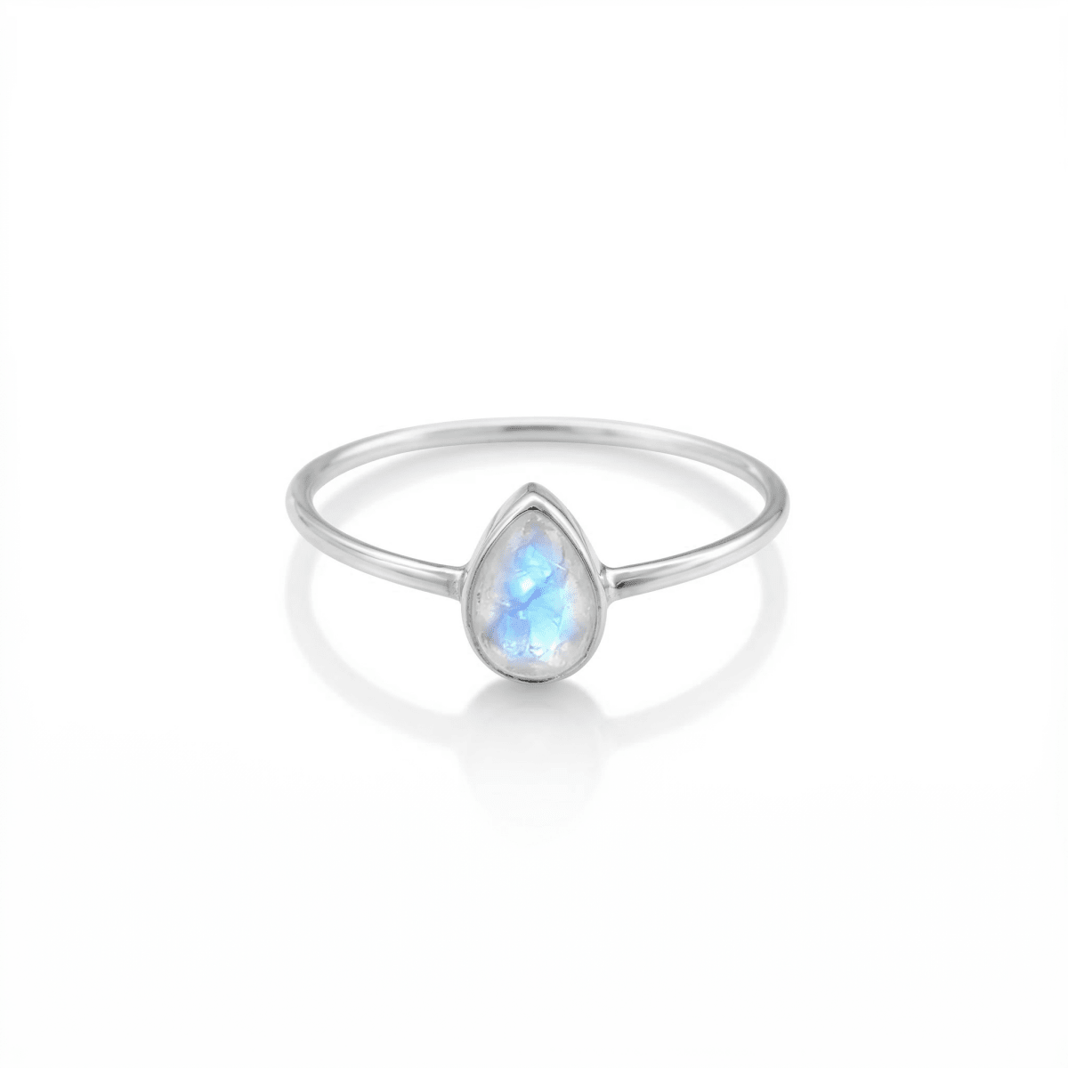 Anillo 'Mayari' de Piedra de Luna - Plata de Ley - Mystical Tienda
