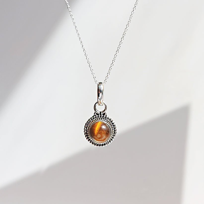 Colgante 'Anumati' Ojo de Tigre y Plata de Ley 925 - Mystical Tienda