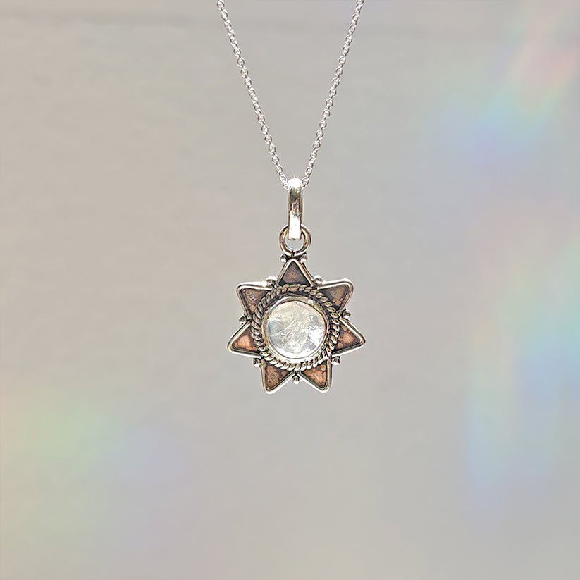 Colgante 'Astraea' Piedra de Luna y Plata de Ley 925 - Mystical Tienda