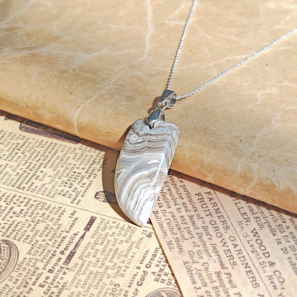 Colgante de Ágata Locura y Plata de Ley 925 - Mystical Tienda