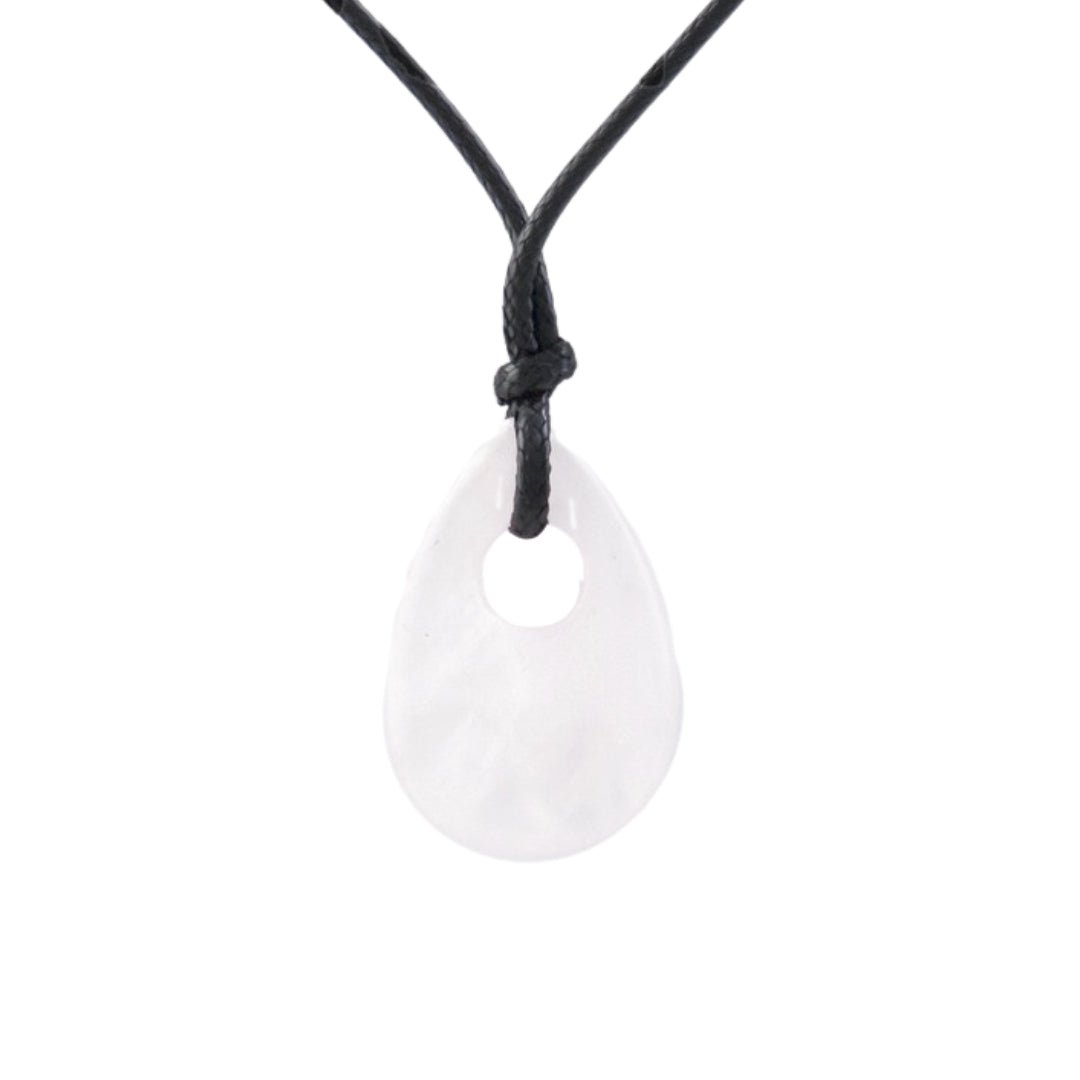 Colgante Lágrima agujereada de Cuarzo Blanco - Mystical Tienda
