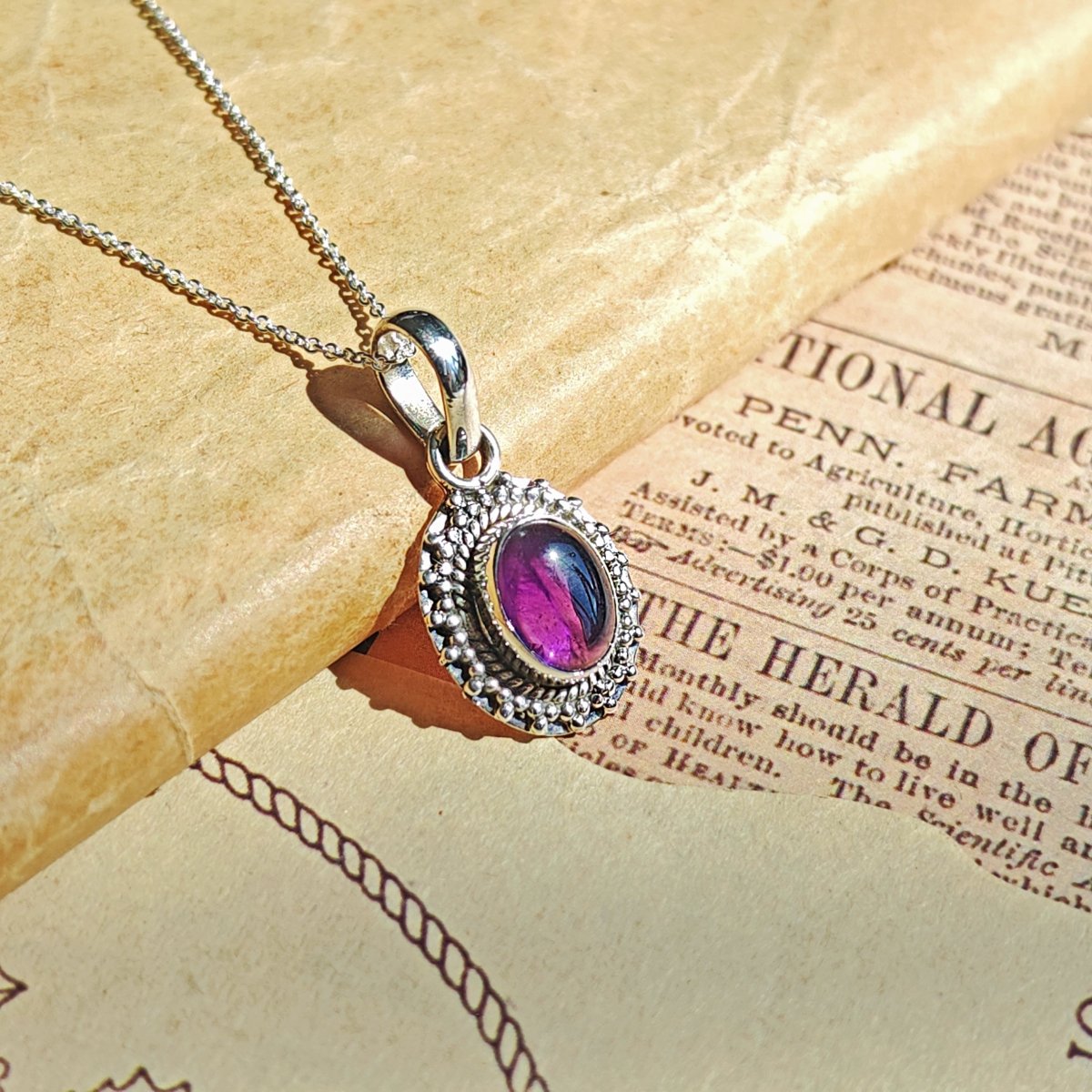 Colgante 'Marici' Amatista y Plata de Ley 925 - Mystical Tienda