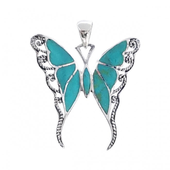 Colgante Mariposa Arabella Turquenita - Plata de Ley 925 - Mystical Tienda