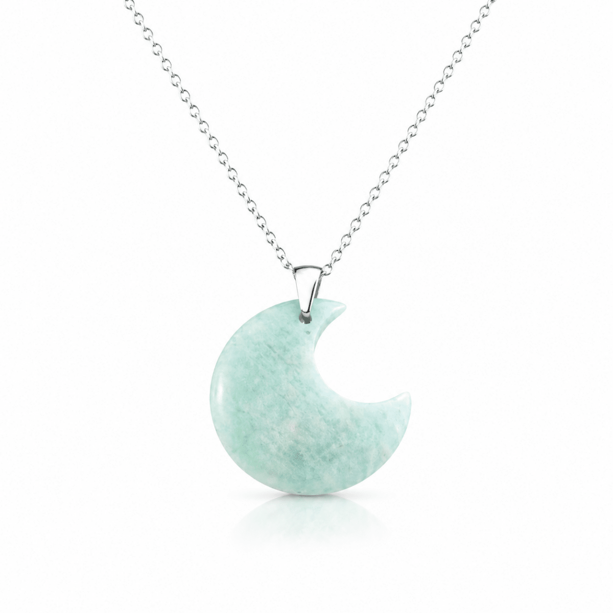 Collar Luna de Amazonita - Acero Inox. - Mystical Tienda