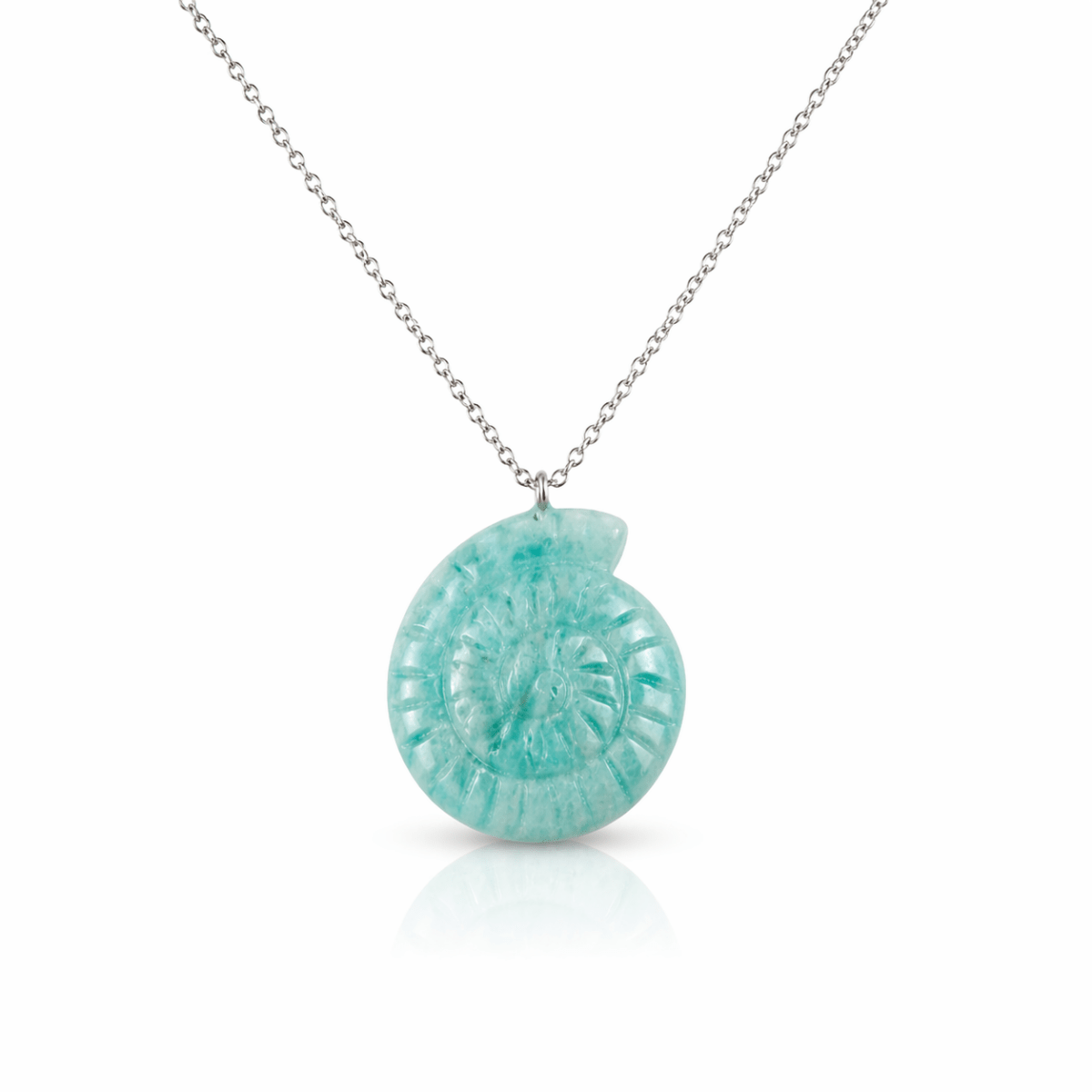Collar 'Nautilus' Amazonita - Acero Inox - Mystical Tienda