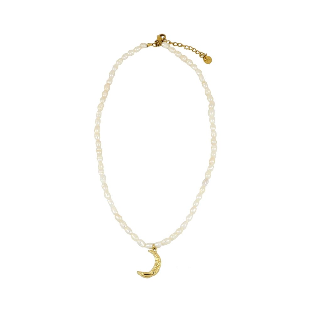 Gargantilla 'Moon' - Perlas con Amuleto de Luna - Mystical Tienda