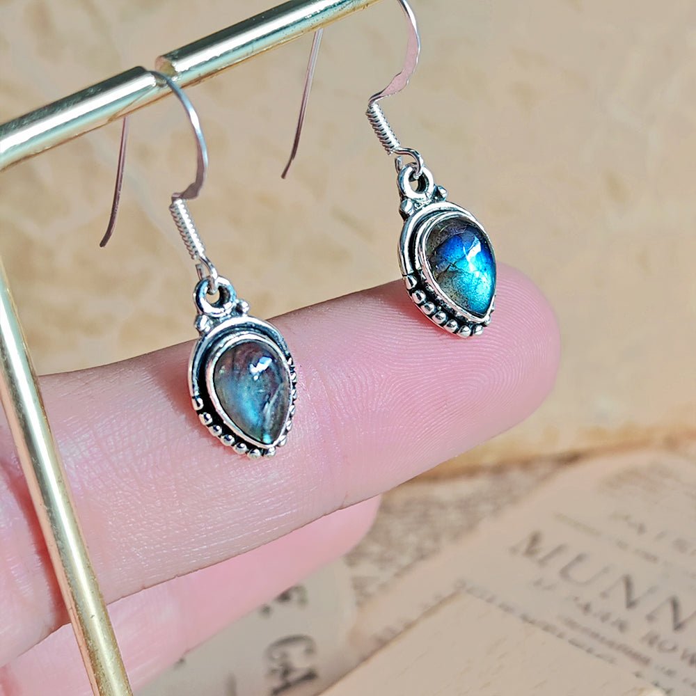Pendientes Ishtar de Labradorita y Plata de Ley 925 - Mystical Tienda