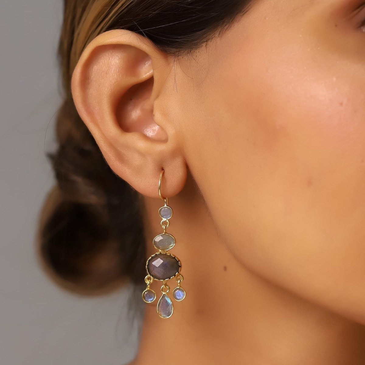 Pendientes 'Kishar ' - Labradorita - Mystical Tienda