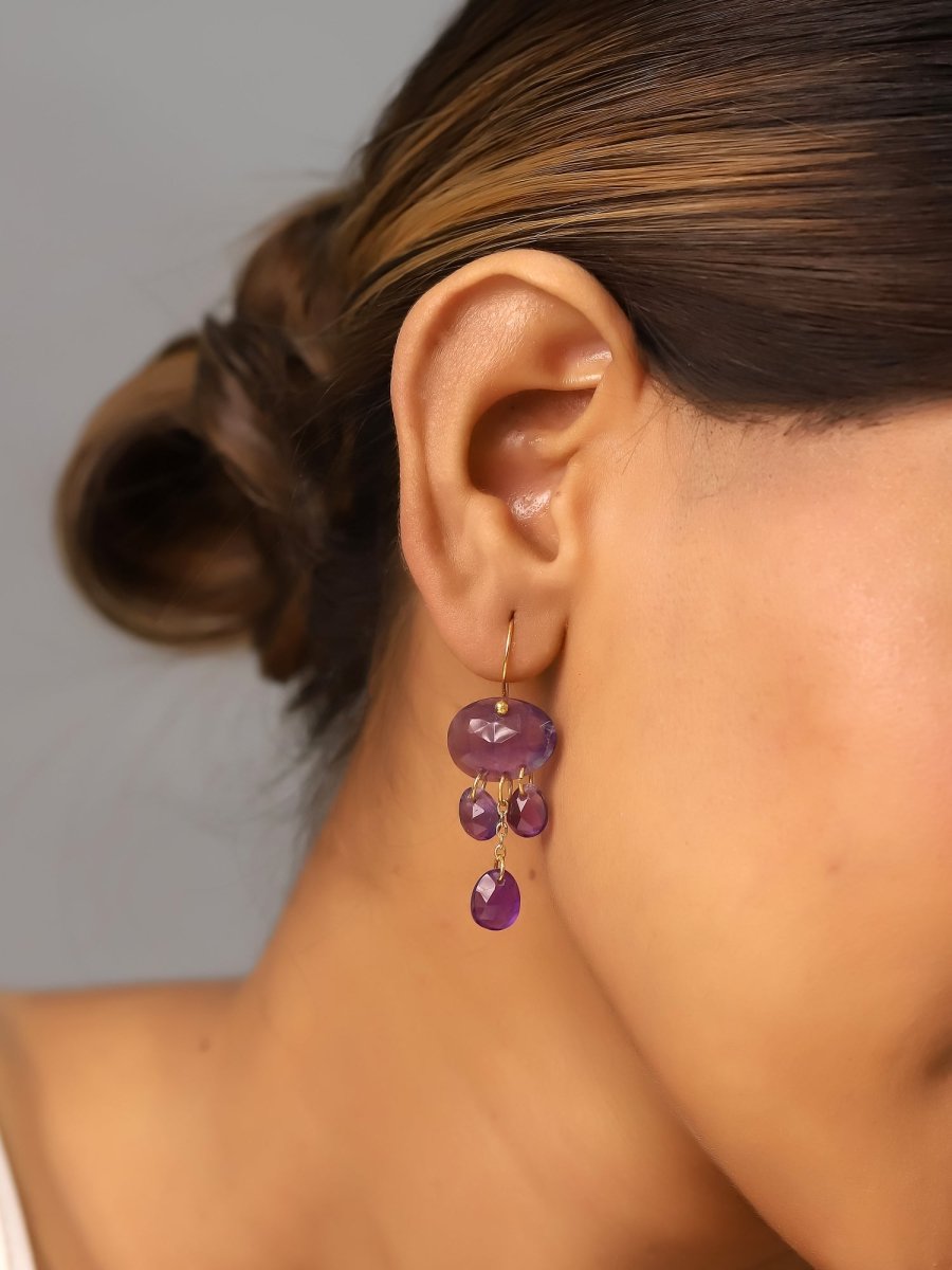 Pendientes 'Ninsun' - Amatista - Mystical Tienda