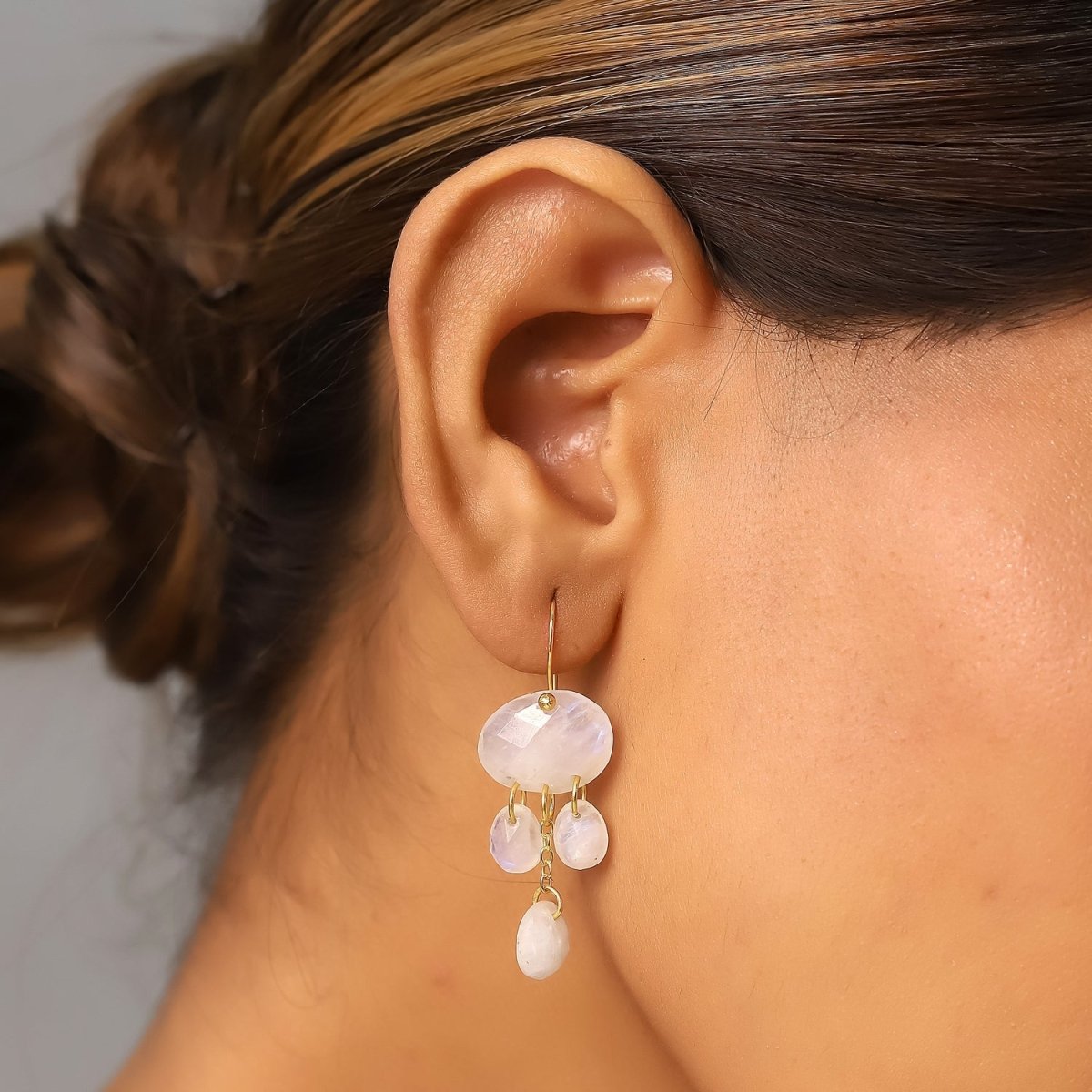 Pendientes 'Ninsun' - Piedra de Luna - Mystical Tienda