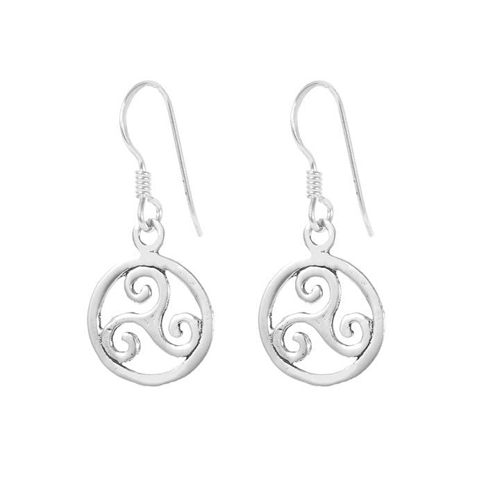 Pendientes Trisquel Circulo en Plata de Ley 925 - Mystical Tienda