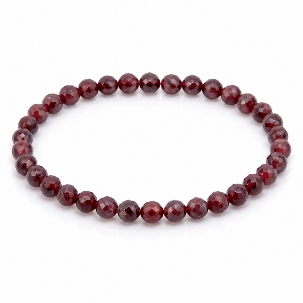 Pulsera de Granate Bola Facetada - Mystical Tienda