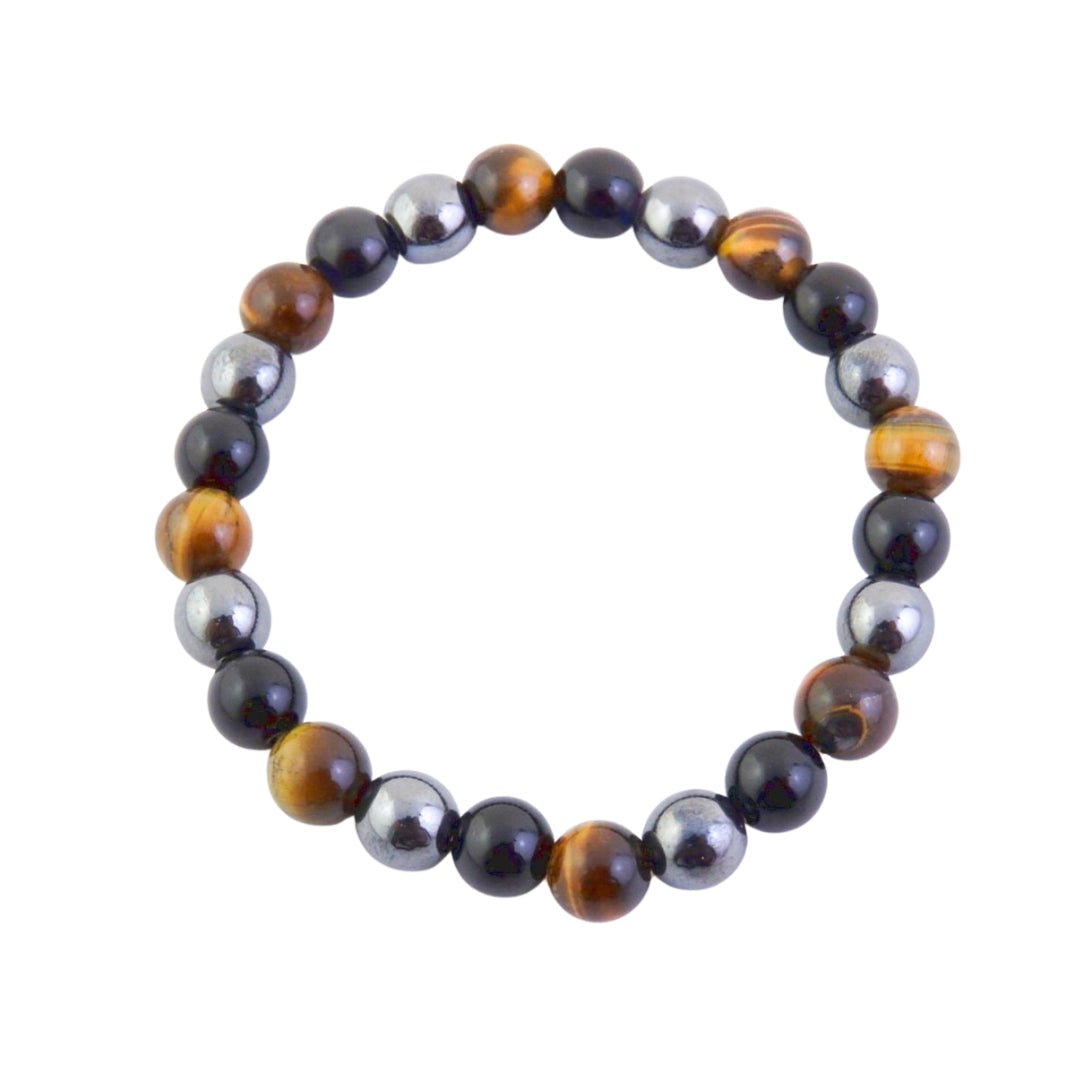 Pulsera de Protección : Ojo de Tigre, Hematite y Cuarzo - Mystical Tienda