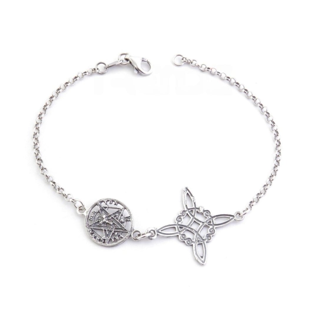 Pulsera Nudo de Bruja & Tetragramaton S925 Envejecida - Mystical Tienda