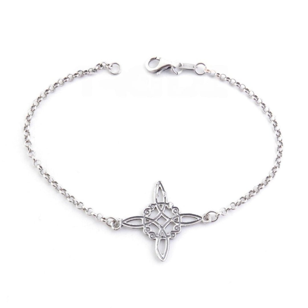 Pulsera Protectora Nudo de Bruja - Plata de Ley 925 Envejecida - Mystical Tienda