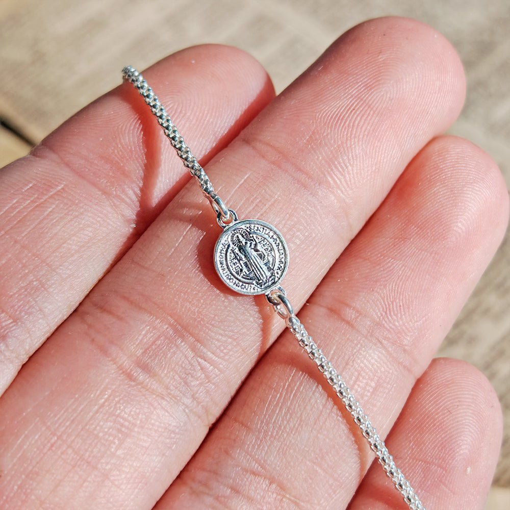 Pulsera Protectora S925: Medalla de San Benito - Mystical Tienda