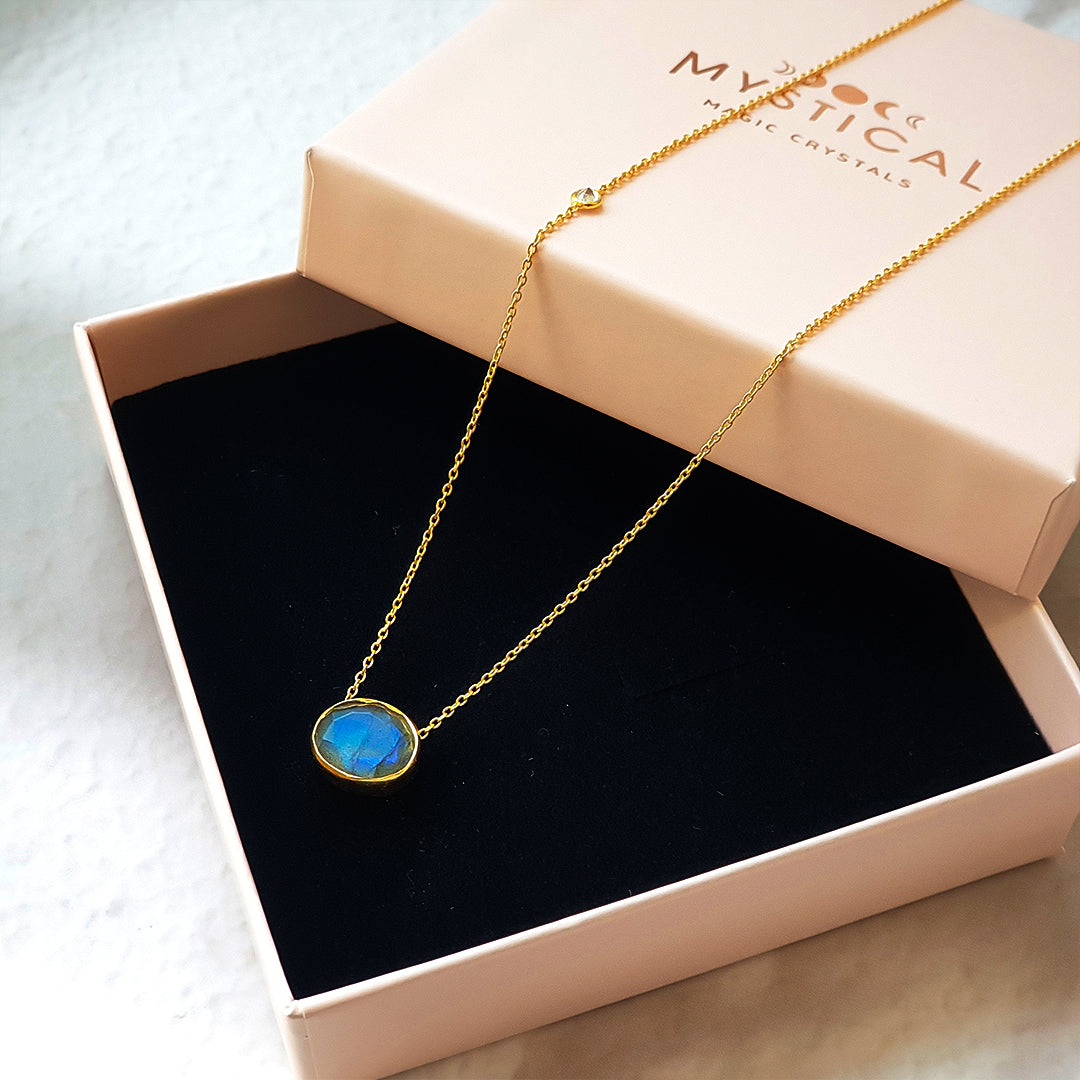 Collar Essentia Labradorita - Baño de Oro 18K - Mystical Tienda