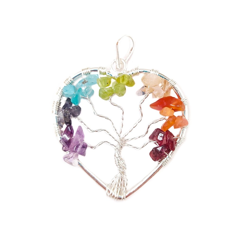 Colgante Corázon de los 7 Chakras - Mystical Tienda Esotérica y de Minerales