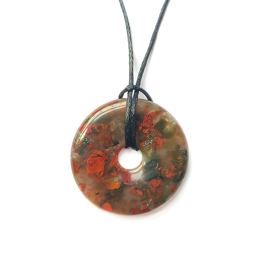 Colgante donut de Jaspe Sardo - Mystical Tienda Esotérica y de Minerales