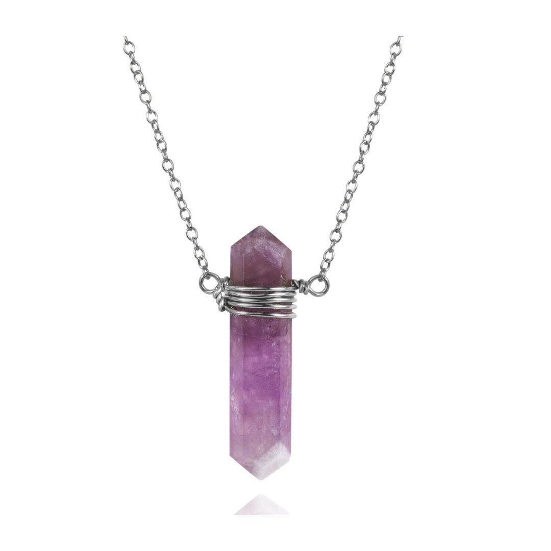 Collar Lancea Amatista - Plata de Ley 925 - Mystical Tienda