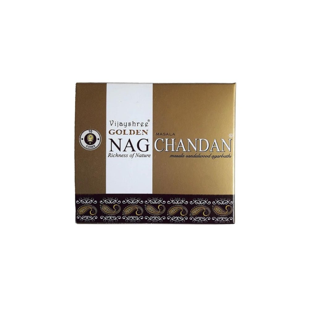Conos de Incienso Golden Nag Chandan Sándalo 10 unidades Vijayshree - Mystical Tienda