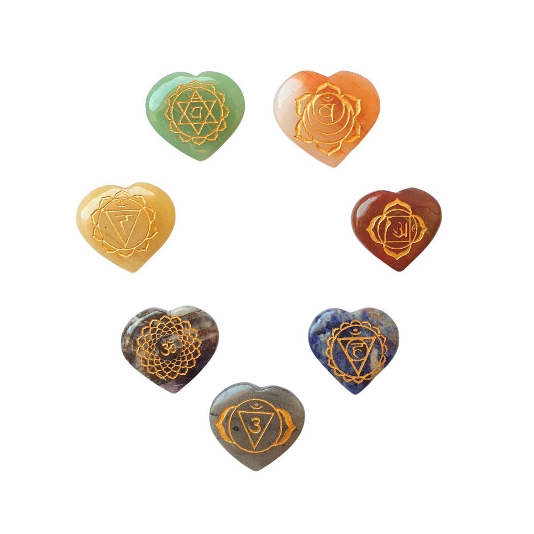 Kit 7 Chakras en forma de corazón - Mystical Tienda