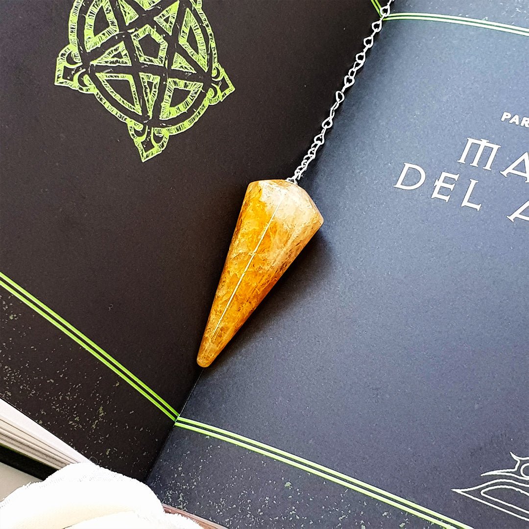 Péndulo de Cuarzo Sanador Dorado - Mystical Tienda