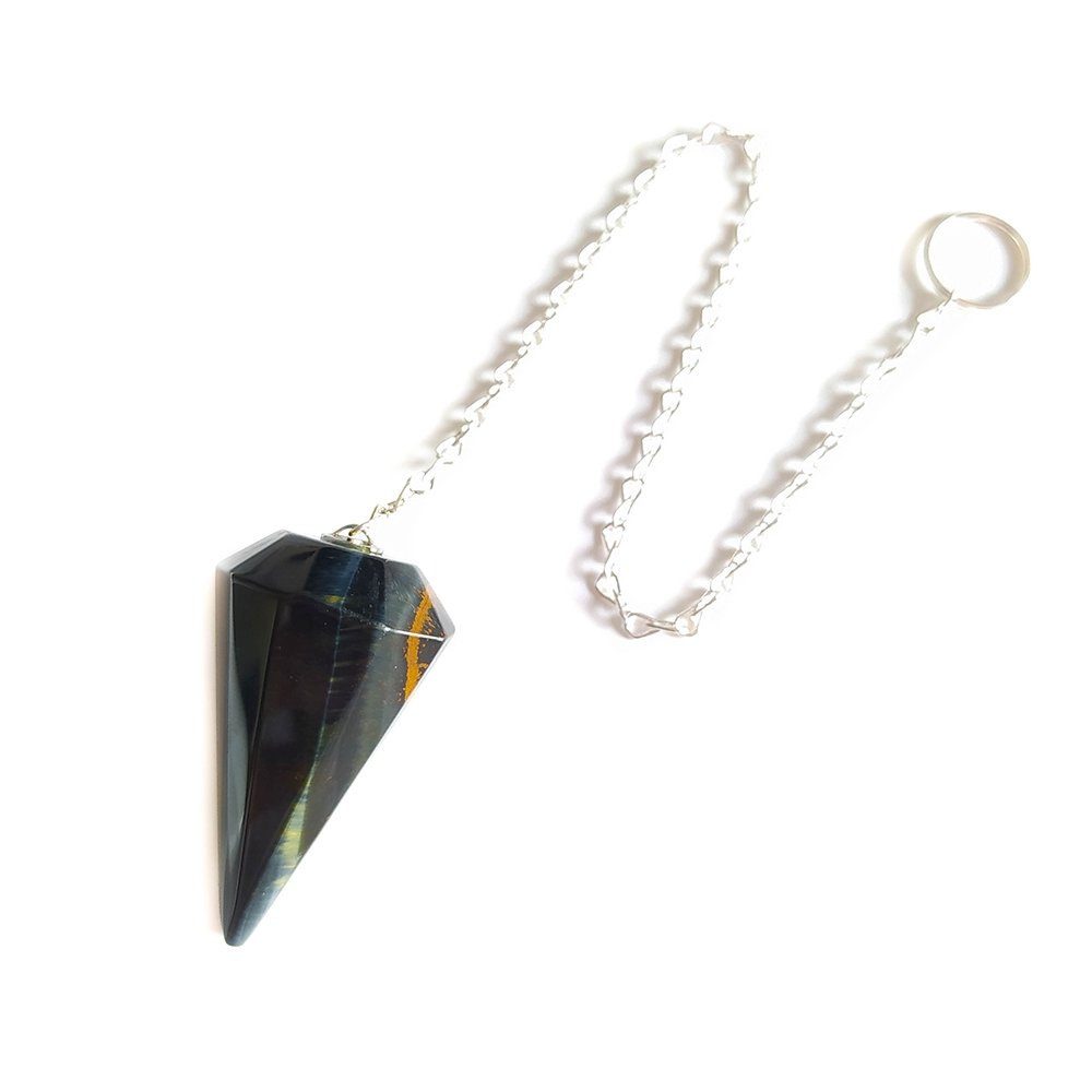Péndulo Facetado de Ojo de Halcón - Mystical Tienda Esotérica y de Minerales