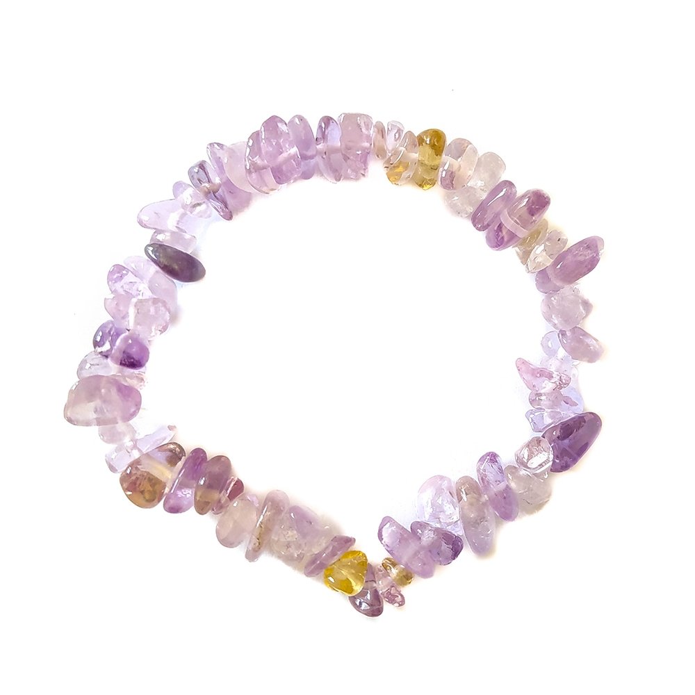 Pulsera Chip de Ametrino ( Amatista y Citrino ) - Mystical Tienda Esotérica y de Minerales