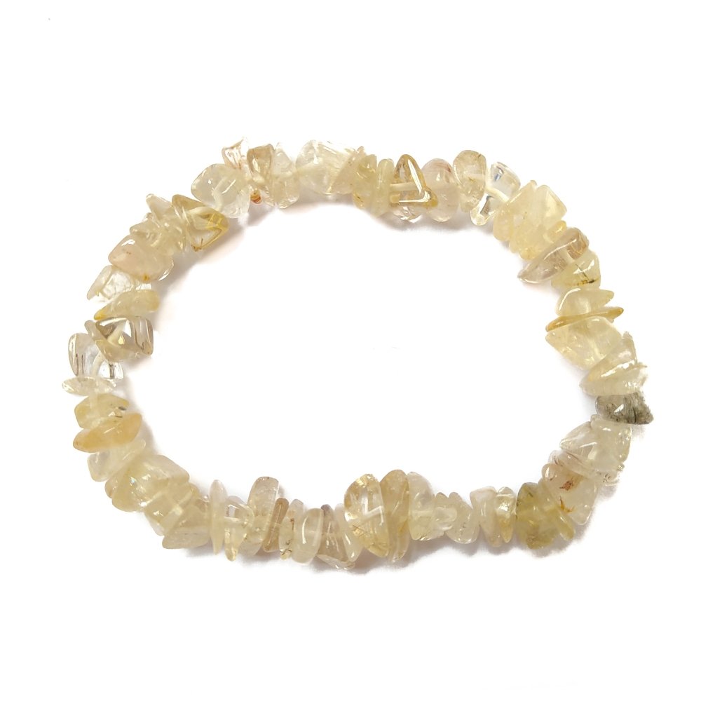 Pulsera Chip de Cuarzo Rutilado - Mystical Tienda Esotérica y de Minerales