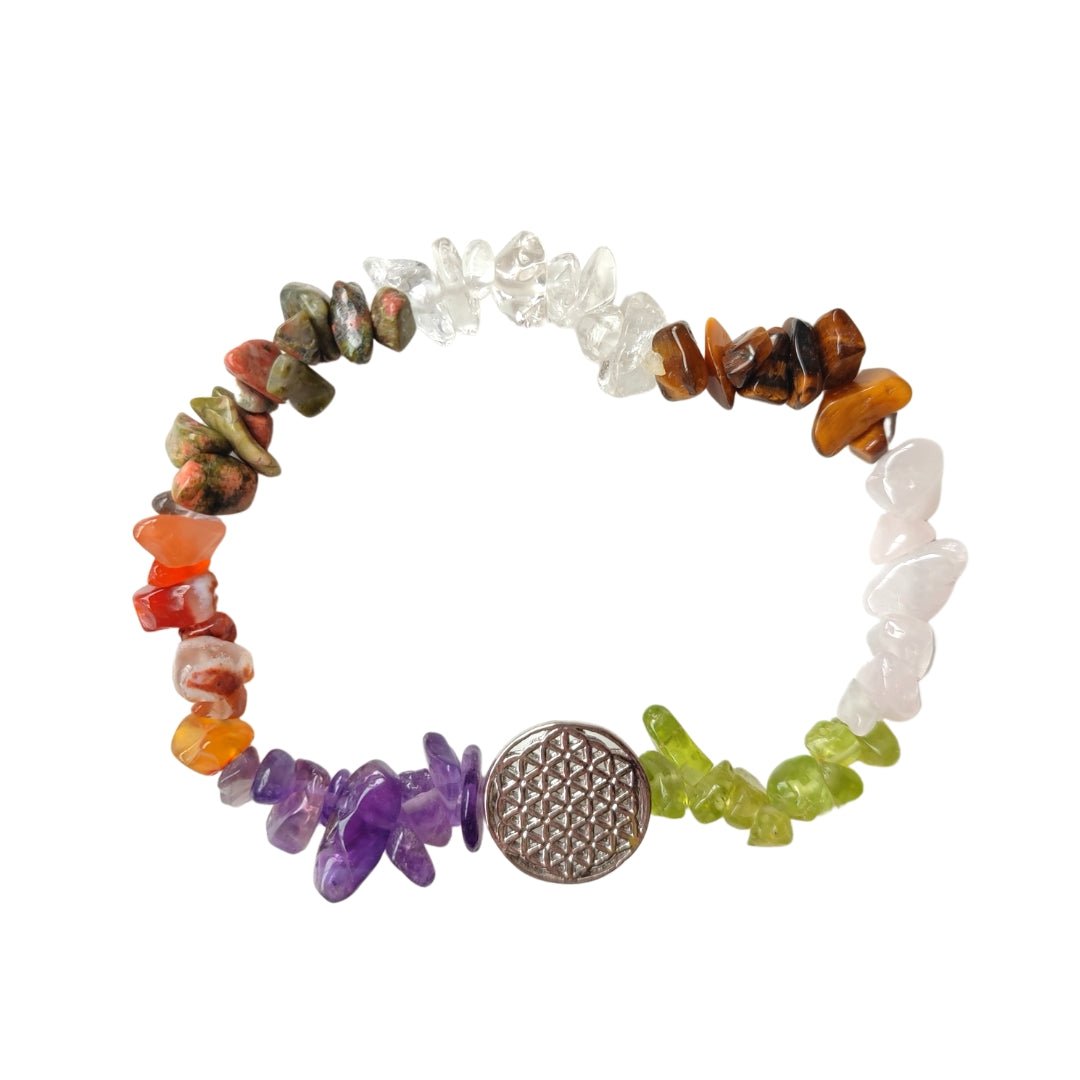Pulsera Chip de los Siete Minerales con Flor de la Vida - Mystical Tienda