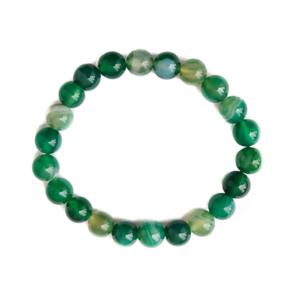 Pulsera de Ágata Verde - Bola Lisa - Mystical Tienda Esotérica y de Minerales