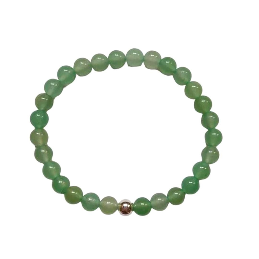 Pulsera de Aventurina Verde y Bola de Plata de Ley - Mystical Tienda