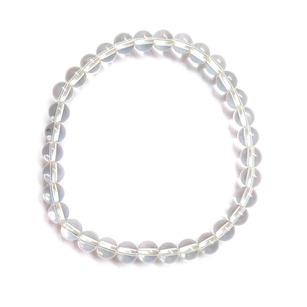 Pulsera de Cuarzo Blanco Bola Lisa - Mystical Tienda Esotérica y de Minerales