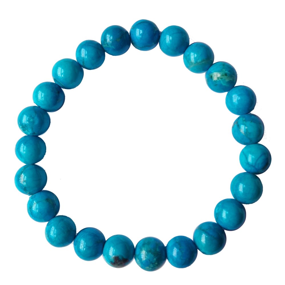 Pulsera de Howlita Azul Bola Lisa - Mystical Tienda Esotérica y de Minerales