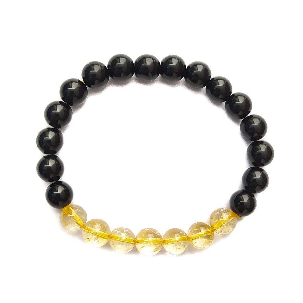Pulsera de Obsidiana y Citrino - Protección y Prosperidad - Mystical Tienda