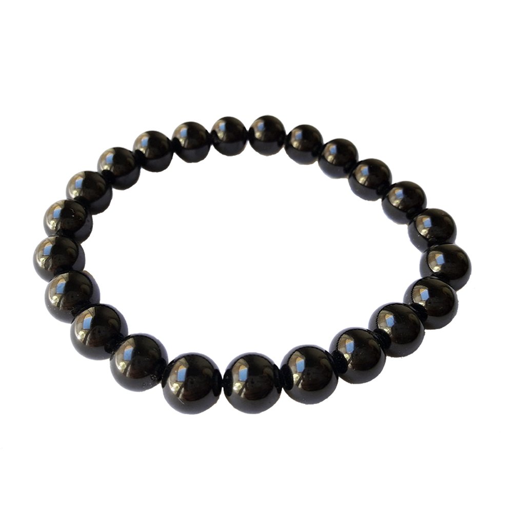 Pulsera de Turmalina Negra Bola Lisa - Mystical Tienda Esotérica y de Minerales