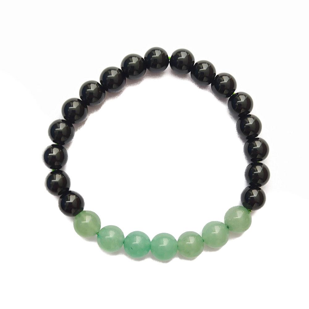 Pulsera Obsidiana y Cuarzo Verde - Protección y Salud - Mystical Tienda