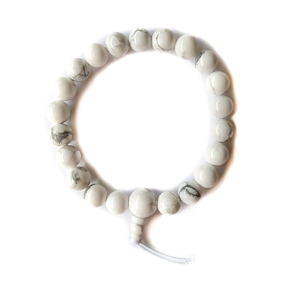 Pulsera Tibetana de Howlita Blanca - Mystical Tienda Esotérica y de Minerales