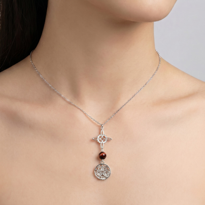 Colgante Nudo de Bruja & Tetragramaton con Bola Ojo de Buey - S925