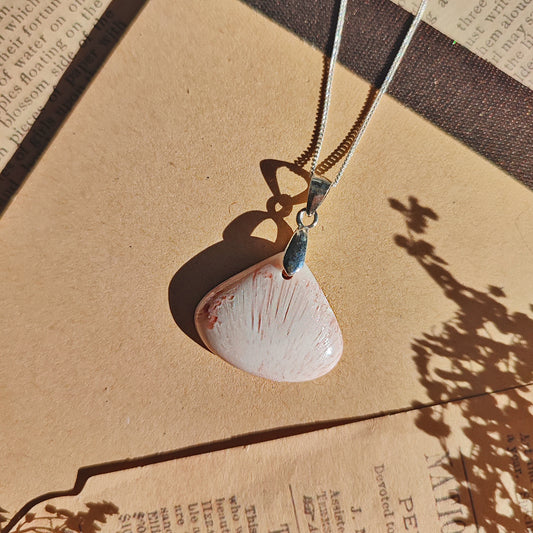 Colgante de Escolecita Rosa en Plata de Ley 925