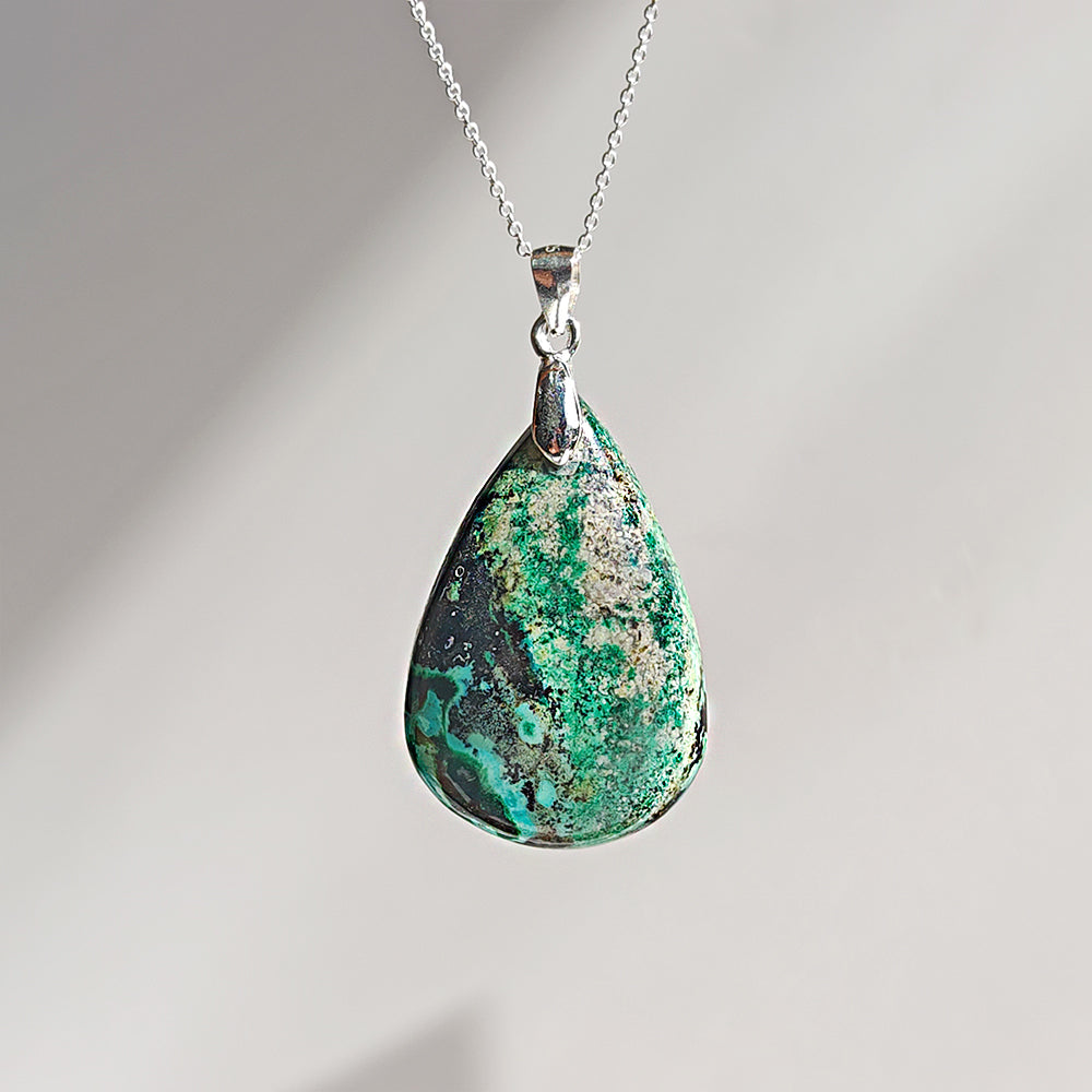 Colgante de Azurita con Malaquita y Plata de Ley 925