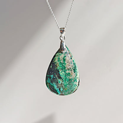 Colgante de Azurita con Malaquita y Plata de Ley 925