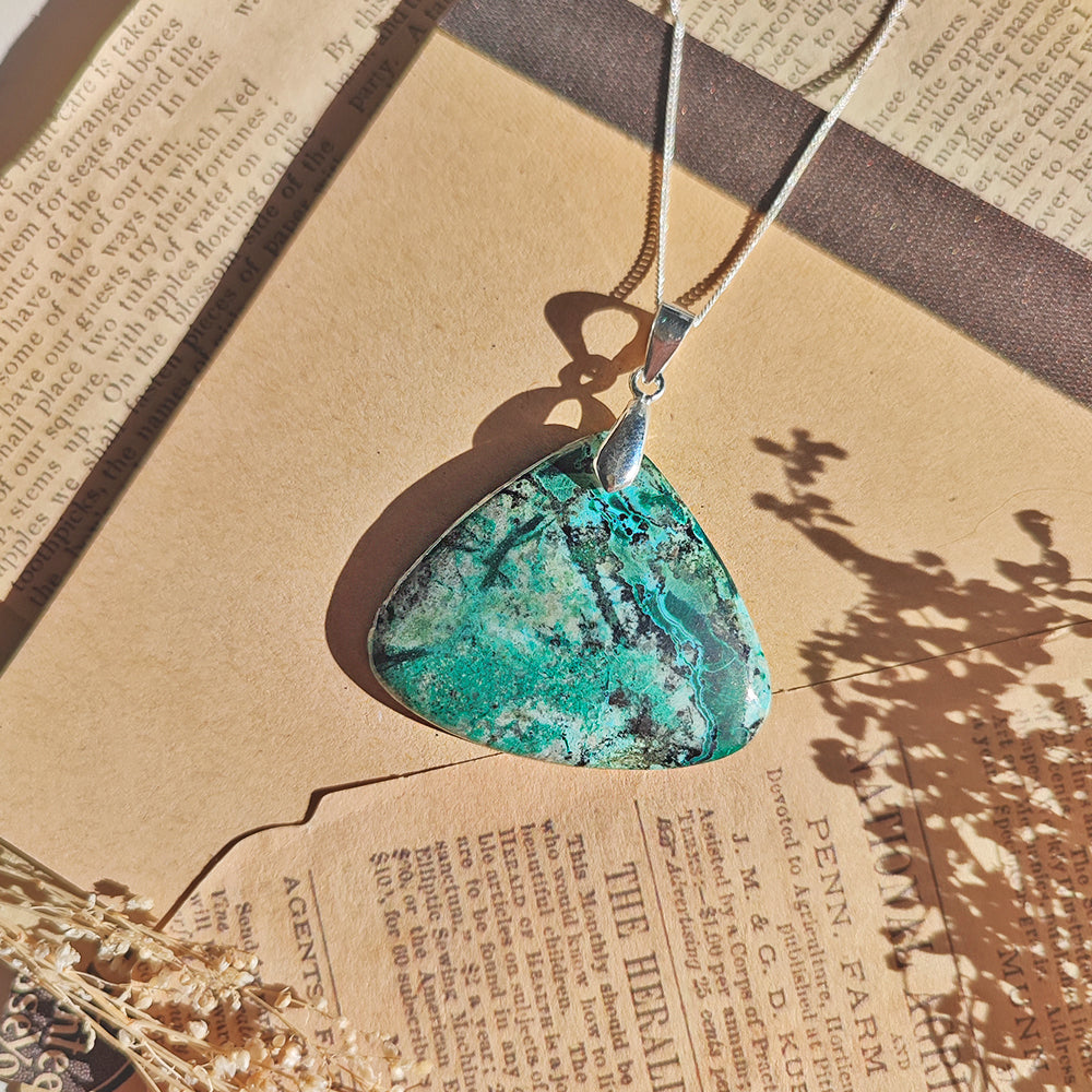 Colgante de Azurita con Malaquita y Plata de Ley 925