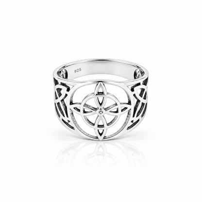Anillo Nudo de Bruja de Protección en Plata de Ley